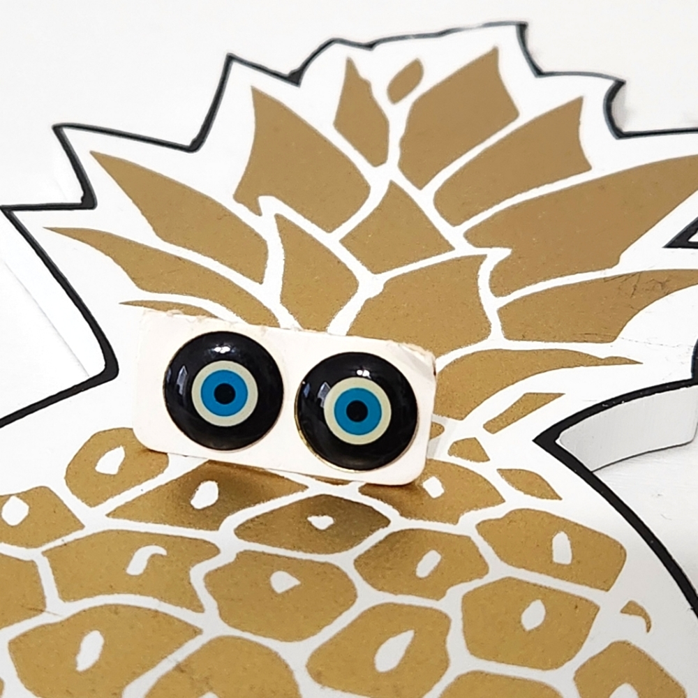 Evil eyes small Navy Earrings